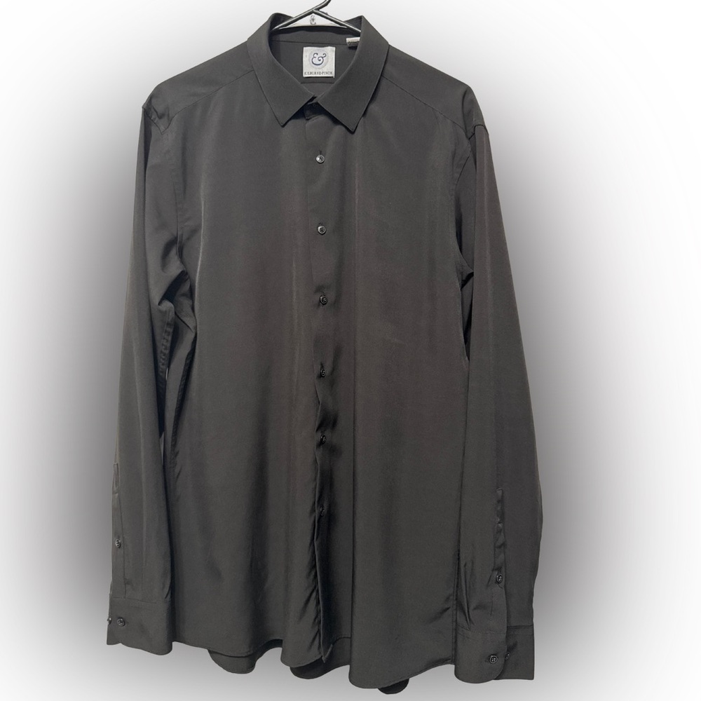 Kilburne & Finch Black Long Sleeve Button Down Dress Shirt Men’s 17 34/35